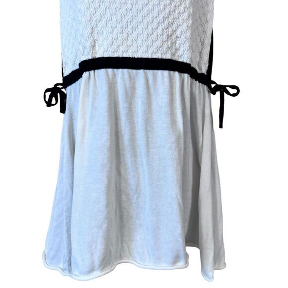 NEW Heather B Moon White / Black Trim Square Neck Knit Tank - Picture 3 of 11